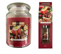 Wickford Scented Reed Diffuser & Candle Room Fragrance Set - Apple & Cinnamon
