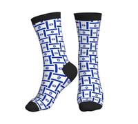 Wicking Athletic Socks Israel Flag Shaped Stylish Work Sock Nonslip Trainer Socks for Football Everyday Work 40cm