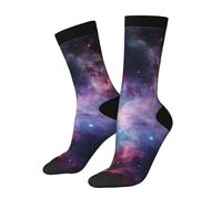 Wicking Sports Socks Galaxy Nebula Space Universe Men’s Sock Comfortable Trainer Socks for Climbing Everyday Camping 40cm
