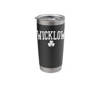 Wicklow Ireland St Patricks Day Retro Distressed Shamrock Stainless Steel Insulated Tumbler