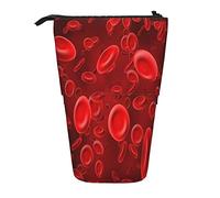 WICRON Telescopic Pencil Case,Red Blood Cells Medical Hematology Stand Pencil Holder with Zipper Makeup Bag Pencil Pouch Pen Bag