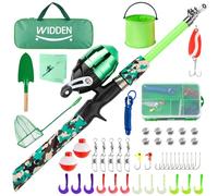 WIDDEN Kids Fishing Pole, Portable Telescopic Kids Fishing Poles for Boys and Girls, Fishing Rod and Reel Combo Kit with Tackle Box, and Fishing Net, Best Fishing Pole for Toddler Youth