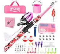 WIDDEN Kids Fishing Pole, Portable Telescopic Kids Fishing Poles for Boys and Girls, Fishing Rod and Reel Combo Kit with Tackle Box, and Fishing Net, Best Fishing Pole for Toddler Youth