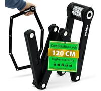 WIDDER 120cm Extremely Secure Bike Lock Combination Lock [Titan-Steel Level 15] - 120 cm Folding Lock Bike Combination Lock with Bracket - e Bike Lock & e Scooter Lock with Code