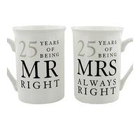 Widdle Celebrations Anniversary 25 Years Being Mr Right Mrs Always Right Mug Set 1243
