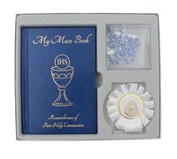 Widdle Celebrations First Holy Communion Gift Set Mass Book, Rosary and Rosette - Blue 1816
