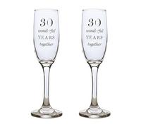 Widdle Celebrations Set of 2 Gift Boxed Champagne Flutes Pearl Anniversary - 30th Anniversary 6939