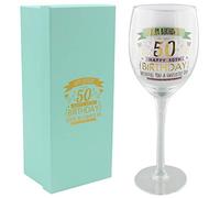 Widdle Celebrations Vintage 50th Birthday Wine Flute Glass Gift Boxed 3955
