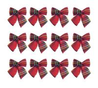 Widdle Gifts 12 Pack 8cm Tartan Bows Christmas Tree Decoration Crafting Wedding 2512