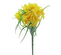 Widdle Gifts 12Pcs Daffodils Fake Silk Flowers Realistic Bridal Bouquets with Single Long Plastic Stems for Arrangement Wedding Table Centerpiece Party Home Decor 9233