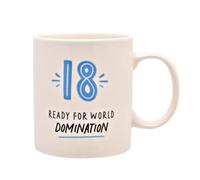 Widdle Gifts 18th Birthday Mug Blue Number with Wording Keepsake Coffee Mug Tea Mug, Come in Matching Box 7213