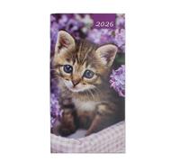 Widdle Gifts 2026 Slim Pocket Diary - Two Weeks To View - suitable for Home, Bag, Office or School (Tortoiseshell Kitten)