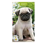Widdle Gifts 2027 Slim Pocket Diary - Two Weeks To View - suitable for Home, Bag, Office or School Pug Puppy