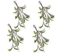 Widdle Gifts 4 x Artificial Mistletoe Sprigs Bunches Stems with Berries 20cm long. Christmas mistletoe pick ideal for wreaths & garlands, Christmas tree