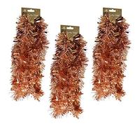 Widdle Gifts 6 Metre Rose Gold Tinsel Christmas Tree Room Decoration - 3 x 2m lengths