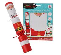Widdle Gifts 6 Pack Make Your Own 30cm Christmas Cracker Kit, with Hat, Snap and Jokes (Santa)