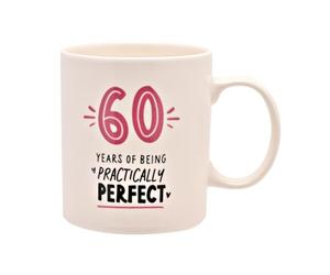 Widdle Gifts 60th Birthday Mug Pink Number with Wording Women Vintage Keepsake Coffee Mug Tea Mug, Come in Matching Box 7411