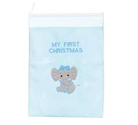 Widdle Gifts Baby's 1st Christmas Sack with Embroidered Snowflake and Elephant (Blue 6318)