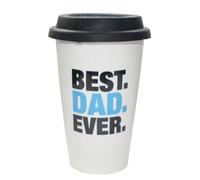Widdle Gifts Best Dad Ever Travel Mug - Double Walled with Silicone Lid - Ideal, Father's Day, Christmas or Birthday Gift - 6443