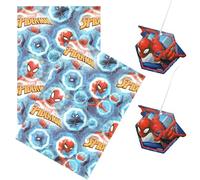 Widdle Gifts Birthday Spiderman Wrapping Paper Set 2 x 70cm Sheets 2 Tags - 8168,Red