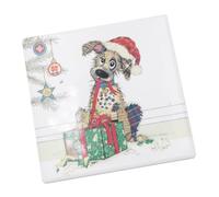 Widdle Gifts Bug Art Stylish Christmas Mug, Christmas Coaster or Christmas Bag - Mutt Design (Coaster 6736)