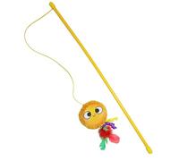 Widdle Gifts Cat Toy Plush Face with Feathers on Teaser Stick by World Of Pets (Sunshine Design)