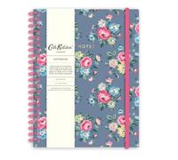 Widdle Gifts Cath Kidston London A5 Clothbound 128 Page Wiro Notebook Spiral bound with Sustainably sourced paper (Grey Peony)