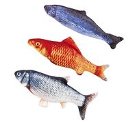 Widdle Gifts Catnip 19cm Fish Toys for Cat or Kitten - Interactive Plush for Indoor Cats Toys - Scratch Chewing Teeth Kick Bite Resistant for Kitten 1 Random Colour