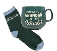 Widdle Gifts Ceramic Grandad Mug and Socks Gift Set - Greatest Grandad, Father's Day, Birthday or Christmas | Ceramic Coffee Mug for Home or Work | Tea Cup