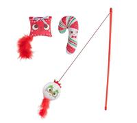Widdle Gifts Christmas Cat Teaser Toy with Catnip - 3 piece Set with Crinkle Toys (Candy Cane and Present 6572)