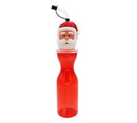 Widdle Gifts Christmas Drinking Bottle Childrens Character Head Design with Re-useable Flexi Straw Novelty Stocking Filler (Santa 5518)