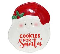 Widdle Gifts Christmas Eve Cookies for Santa Plate Ceramic Santa Face Design 4041