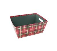 Widdle Gifts Christmas Hamper Gift Box/Basket with Tartan Design (Small 27cm x 20cm - 4159)