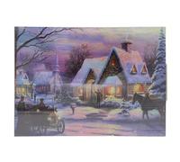 Widdle Gifts Christmas LED Canvas Picture Light Up Decoration 30cm x 40cm - Christmas House Scene (Scene C - 6163)