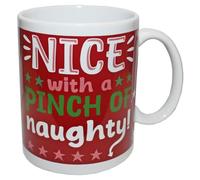 Widdle Gifts Christmas Mug Ceramic Tea Coffee Hot Chocolate Novelty Christmas Mug (Nice with a Pinch of Naughty)