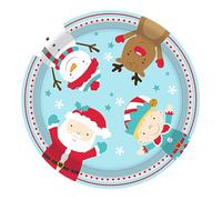 Widdle Gifts Christmas Paper Plates, Paper Cups, Napkins Party Tableware 12 or 20 Pack Fun Designs (12 Paper Plates)