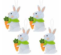 Widdle Gifts Easter Decorations, Bonnet Making, Arts and Crafts - 4 Pack Felt Bunnies with Carrots 5108