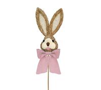 Widdle Gifts Easter Decorations, Garden Picks, Egg Hunt - 38cm Pink Bunny Head Pick 7981