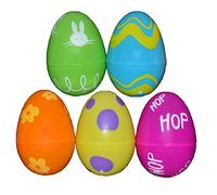 Widdle Gifts Easter Egg Hunt Accessories and Games - Re-usable Sturdy Plastic Fillable Eggs (5 x 70mm Patterned Eggs 7634)