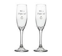 Widdle Gifts Engagement Champagne Flutes Set of 2 Prosecco Glasses Gift Boxed 6892