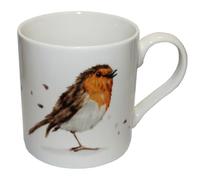 Widdle Gifts Fine China Mug Robin Bird Bright Illustration and Comes Gift Boxed 7257