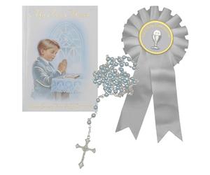 Widdle Gifts First Holy Communion Gift Set Boy Missal Book, Rosary and Rosette C5202