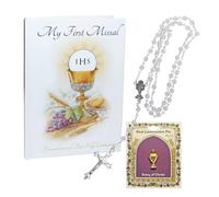Widdle Gifts First Holy Communion Gift Set Missal Book, Rosary and Pin Badge (Symbolic Unisex)
