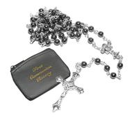 Widdle Gifts First Holy Communion Hematite Rosary and Purse Gift Set