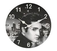 Widdle Gifts Glass Wall Clock Famous Icon 30cm - Elvis 1306