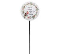 Widdle Gifts Graveside Memorial Plaque on a 26cm Stick with Robin Design and Elegant Wording (Dad 0257)