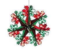 Widdle Gifts Green/Red Christmas 2 Tone Foil Ceiling Decorations, Christmas Decoration, Room Decoration (40cm Snowflake)