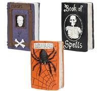 Widdle Gifts Halloween Decoration Set of 3 Book Ornaments - 10.5cm Halloween Decorations