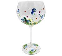 Widdle Gifts Hand Painted Balloon Gin Glass Beatiful Floral Design from Lynsey Johnstone Range and Comes in a Matching Gift Box (Dainty Daisies 7030)