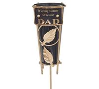 Widdle Gifts Ltd Black Graveside Memorial Flower Vase with Gold Stand - Dad 1829